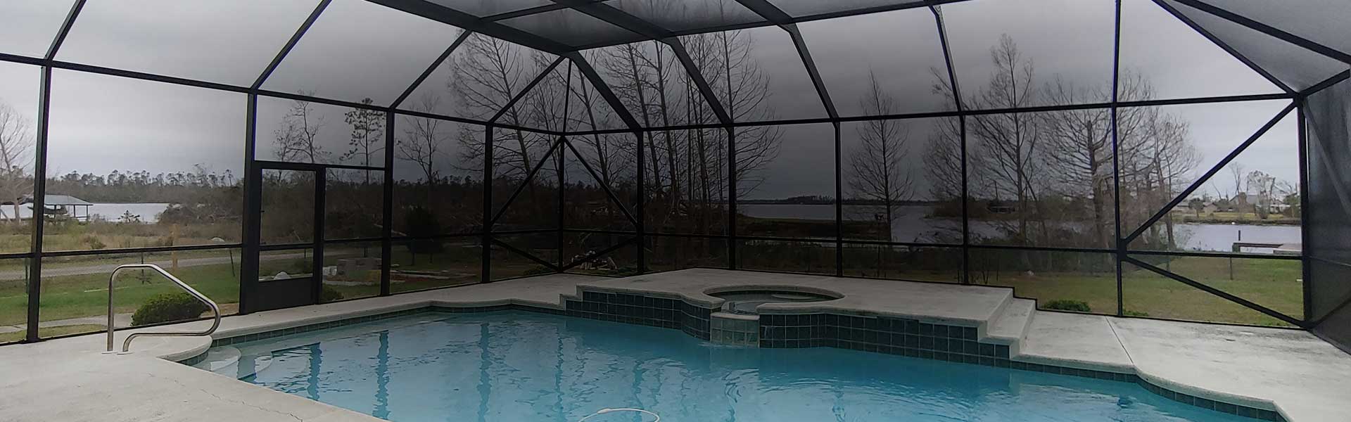 McLean Construction pool patio screen enclosure